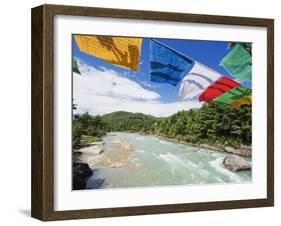 Prayer Flags on a Bridge, Bumthang, Chokor Valley, Bhutan, Asia-Christian Kober-Framed Photographic Print