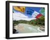 Prayer Flags on a Bridge, Bumthang, Chokor Valley, Bhutan, Asia-Christian Kober-Framed Photographic Print