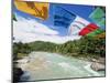 Prayer Flags on a Bridge, Bumthang, Chokor Valley, Bhutan, Asia-Christian Kober-Mounted Photographic Print