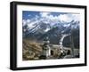 Prayer Flags on Kyanjin Gompa, Langtang, Himalayas, Nepal-Tony Waltham-Framed Photographic Print