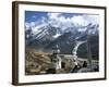 Prayer Flags on Kyanjin Gompa, Langtang, Himalayas, Nepal-Tony Waltham-Framed Photographic Print