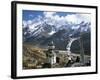 Prayer Flags on Kyanjin Gompa, Langtang, Himalayas, Nepal-Tony Waltham-Framed Photographic Print