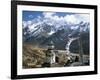 Prayer Flags on Kyanjin Gompa, Langtang, Himalayas, Nepal-Tony Waltham-Framed Photographic Print