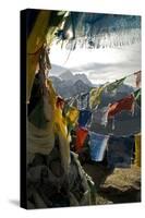 Prayer Flags on Summit of Gokyo Ri, Everest Region, Mt Everest, Nepal-David Noyes-Stretched Canvas