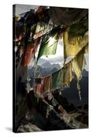 Prayer Flags on Summit of Gokyo Ri, Everest Region, Mt Everest, Nepal-David Noyes-Stretched Canvas