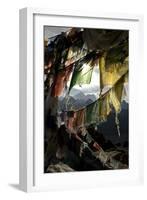 Prayer Flags on Summit of Gokyo Ri, Everest Region, Mt Everest, Nepal-David Noyes-Framed Photographic Print