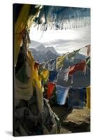 Prayer Flags on Summit of Gokyo Ri, Everest Region, Mt Everest, Nepal-David Noyes-Stretched Canvas