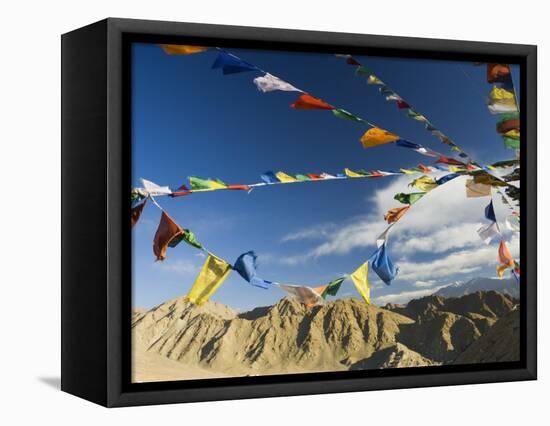 Prayer Flags on the Peak of Victory, Leh, Ladakh, Indian Himalayas, India, Asia-Jochen Schlenker-Framed Stretched Canvas