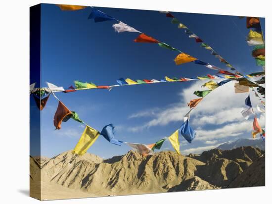 Prayer Flags on the Peak of Victory, Leh, Ladakh, Indian Himalayas, India, Asia-Jochen Schlenker-Stretched Canvas