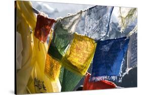 Prayer Flags on the Summit of Gokyo Ri, Gokyo, Nepal-David Noyes-Stretched Canvas