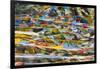 Prayer flags on Tibetan Plateau, Namtso (Lake Nam), Tibet, China-Keren Su-Framed Photographic Print