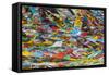 Prayer flags on Tibetan Plateau, Namtso (Lake Nam), Tibet, China-Keren Su-Framed Stretched Canvas