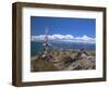 Prayer Flags Over Sky Burial Site, Lake Manasarovar (Manasarowar), Tibet, China-Anthony Waltham-Framed Photographic Print