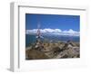 Prayer Flags Over Sky Burial Site, Lake Manasarovar (Manasarowar), Tibet, China-Anthony Waltham-Framed Photographic Print