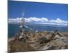 Prayer Flags Over Sky Burial Site, Lake Manasarovar (Manasarowar), Tibet, China-Anthony Waltham-Mounted Photographic Print