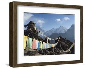 Prayer Flags, View From Gokyo Ri, 5483M, Gokyo, Sagarmatha National Park, Himalayas-Christian Kober-Framed Photographic Print