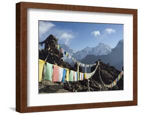 Prayer Flags, View From Gokyo Ri, 5483M, Gokyo, Sagarmatha National Park, Himalayas-Christian Kober-Framed Photographic Print