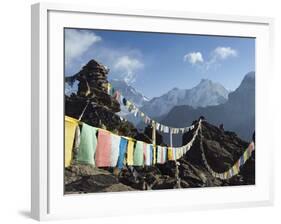 Prayer Flags, View From Gokyo Ri, 5483M, Gokyo, Sagarmatha National Park, Himalayas-Christian Kober-Framed Photographic Print