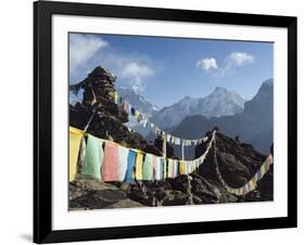 Prayer Flags, View From Gokyo Ri, 5483M, Gokyo, Sagarmatha National Park, Himalayas-Christian Kober-Framed Photographic Print