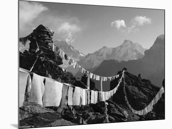 Prayer Flags, View From Gokyo Ri, 5483M, Gokyo, Sagarmatha National Park, Himalayas-Christian Kober-Mounted Photographic Print