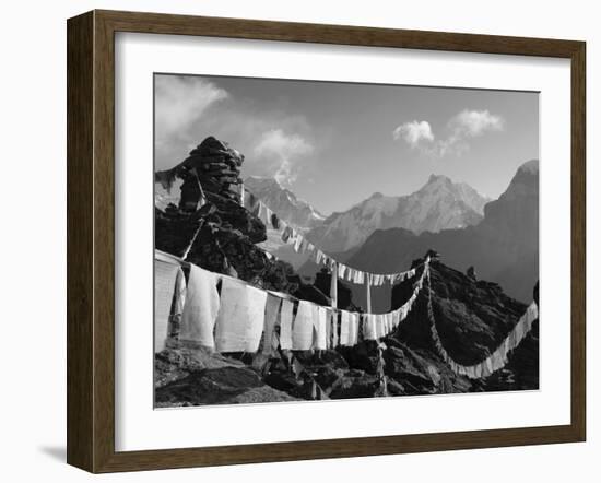 Prayer Flags, View From Gokyo Ri, 5483M, Gokyo, Sagarmatha National Park, Himalayas-Christian Kober-Framed Photographic Print