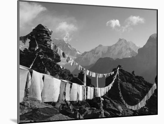 Prayer Flags, View From Gokyo Ri, 5483M, Gokyo, Sagarmatha National Park, Himalayas-Christian Kober-Mounted Photographic Print