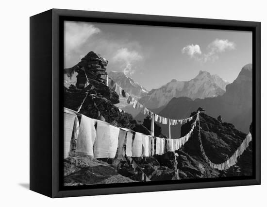 Prayer Flags, View From Gokyo Ri, 5483M, Gokyo, Sagarmatha National Park, Himalayas-Christian Kober-Framed Stretched Canvas