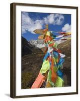 Prayer Flags, Yading Nature Reserve, Sichuan Province, China, Asia-Jochen Schlenker-Framed Photographic Print