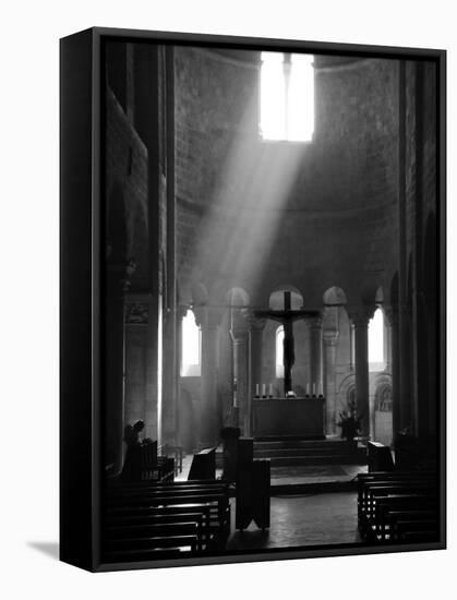 Prayer in Sant' Antimo Abbey Near Montalcino, Valle De Orcia, Tuscany, Italy-Nadia Isakova-Framed Stretched Canvas