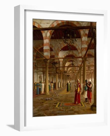 Prayer in the Mosque, 1871-Jean Leon Gerome-Framed Giclee Print