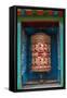 Prayer wheel, Buddhist Temple, Namche Bazaar, Solukhumbu, Nepal.-Lee Klopfer-Framed Stretched Canvas