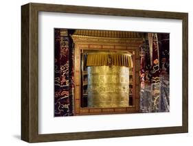 Prayer wheel inside Drepung Monastery, Tibet, Lhasa, Tibet, China-Keren Su-Framed Photographic Print