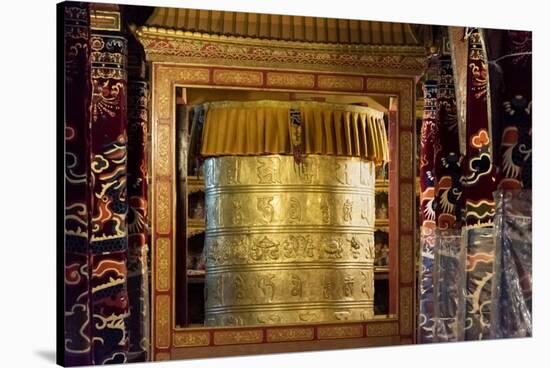 Prayer wheel inside Drepung Monastery, Tibet, Lhasa, Tibet, China-Keren Su-Stretched Canvas