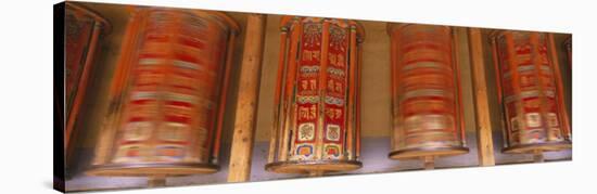 Prayer Wheels, Gansu Province, China-null-Stretched Canvas