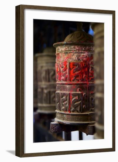 Prayer Wheels, Kathmandu, Nepal, Asia-Simon Montgomery-Framed Photographic Print