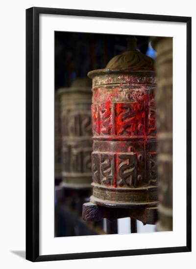 Prayer Wheels, Kathmandu, Nepal, Asia-Simon Montgomery-Framed Photographic Print