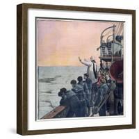 Prayers at the Scene of the Sinking of the Titanic, 1912-null-Framed Giclee Print