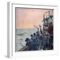 Prayers at the Scene of the Sinking of the Titanic, 1912-null-Framed Giclee Print