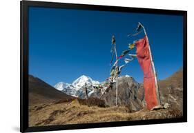 Prayers Flags on the Lasa-Gasa Trekking Route, Thimpu District, Bhutan, Asia-Alex Treadway-Framed Photographic Print