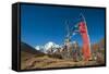 Prayers Flags on the Lasa-Gasa Trekking Route, Thimpu District, Bhutan, Asia-Alex Treadway-Framed Stretched Canvas