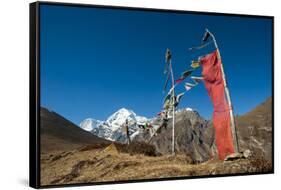 Prayers Flags on the Lasa-Gasa Trekking Route, Thimpu District, Bhutan, Asia-Alex Treadway-Framed Stretched Canvas