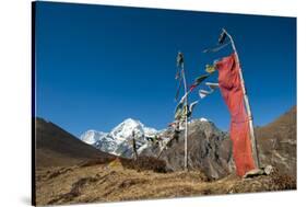 Prayers Flags on the Lasa-Gasa Trekking Route, Thimpu District, Bhutan, Asia-Alex Treadway-Stretched Canvas