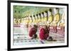 Prayers in U Min Thonze Pagoda-Berthold Dieckfoss-Framed Giclee Print