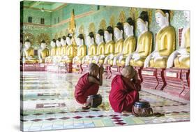 Prayers in U Min Thonze Pagoda-Berthold Dieckfoss-Stretched Canvas