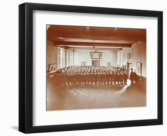 Prayers, Jews Free School, Stepney, London, 1908-null-Framed Photographic Print