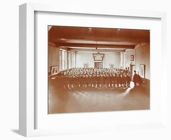 Prayers, Jews Free School, Stepney, London, 1908-null-Framed Photographic Print