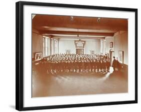 Prayers, Jews Free School, Stepney, London, 1908-null-Framed Photographic Print