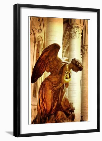 Praying Angel - Artistic Picture In Retro Style-Maugli-l-Framed Art Print