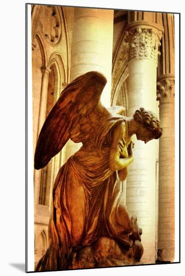 Praying Angel - Artistic Picture In Retro Style-Maugli-l-Mounted Art Print