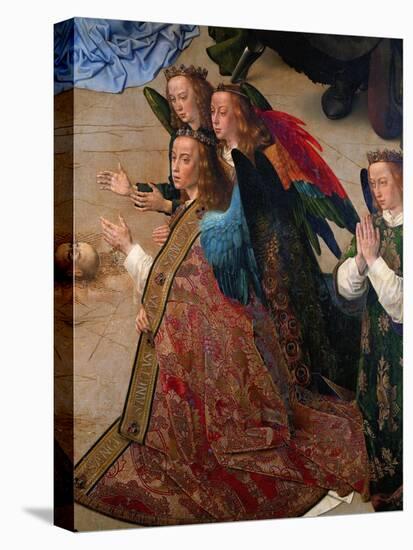 Praying angels. Detail of the central panel of the Portinari Altar, 1476-Hugo van der Goes-Stretched Canvas